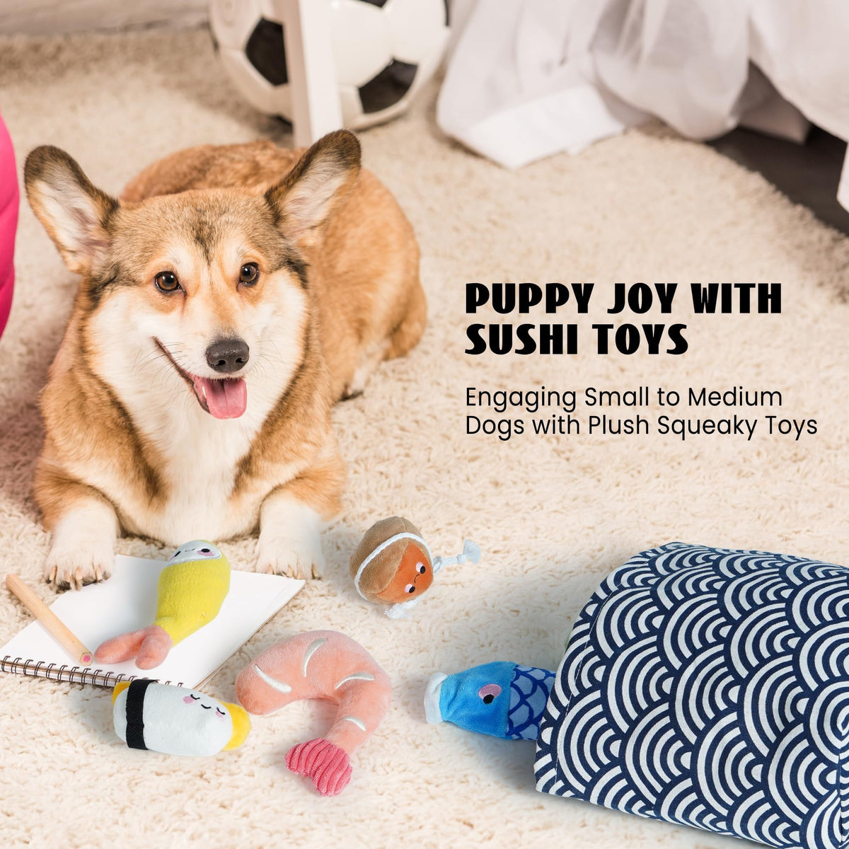 10 PC Squeaky Plush Dog Toys with Bag U880
