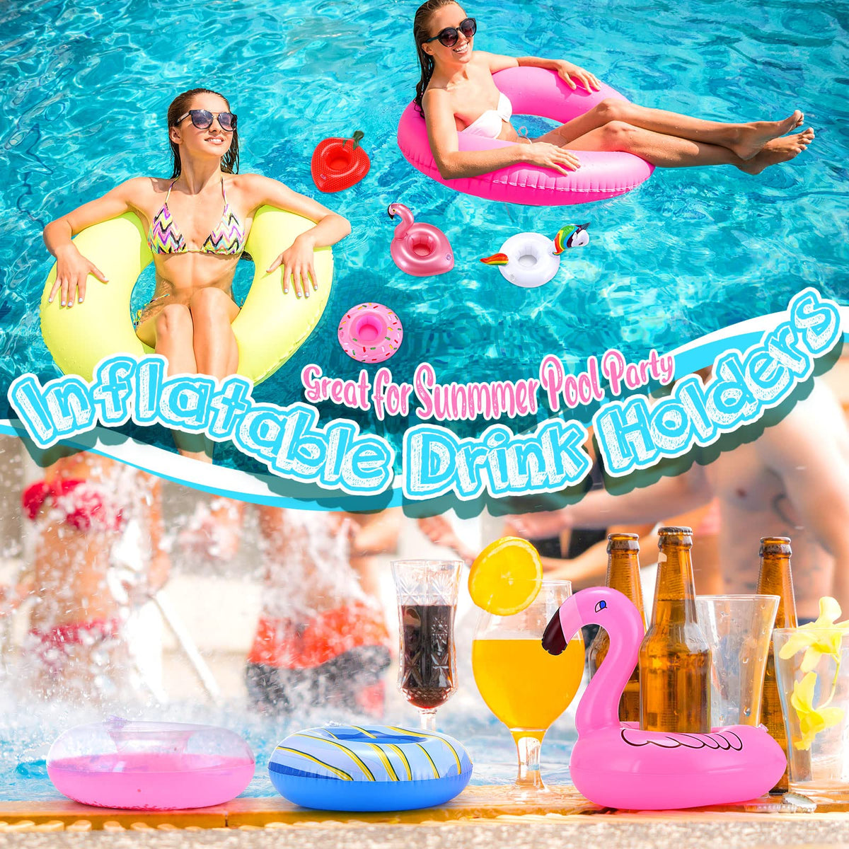 60 Pcs Inflatable Drink Holder B344