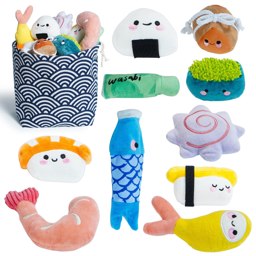 10 PC Squeaky Plush Dog Toys with Bag U880