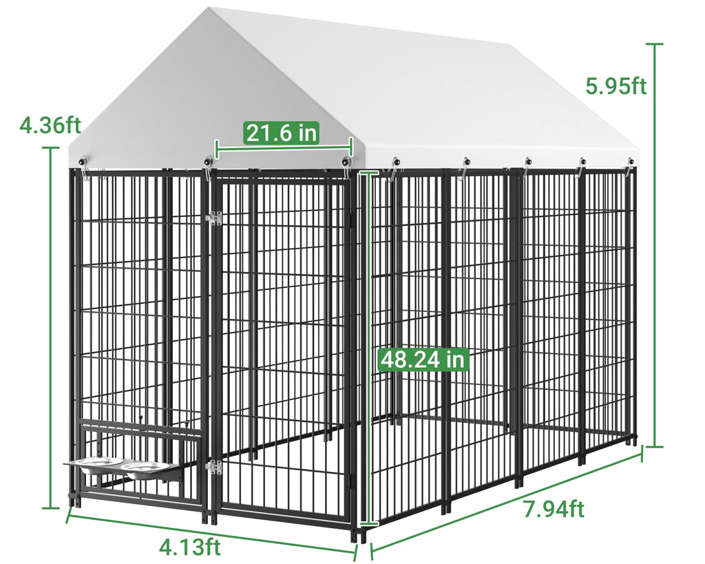 7.9 x 4.1 x 5.9 ft Outdoor Dog Kennel with Waterproof Roof K266