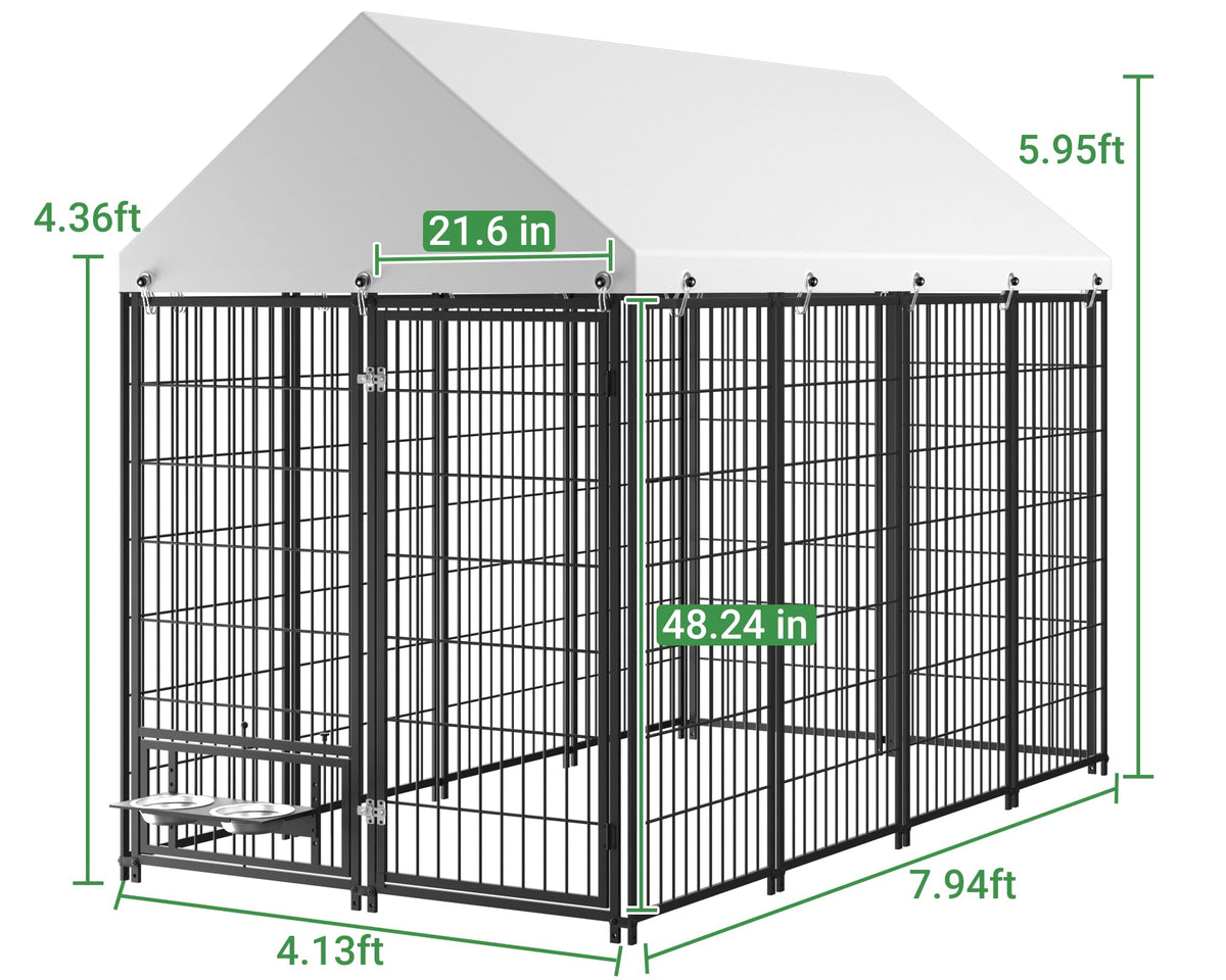7.9 x 4.1 x 5.9 ft Outdoor Dog Kennel with Waterproof Roof K266