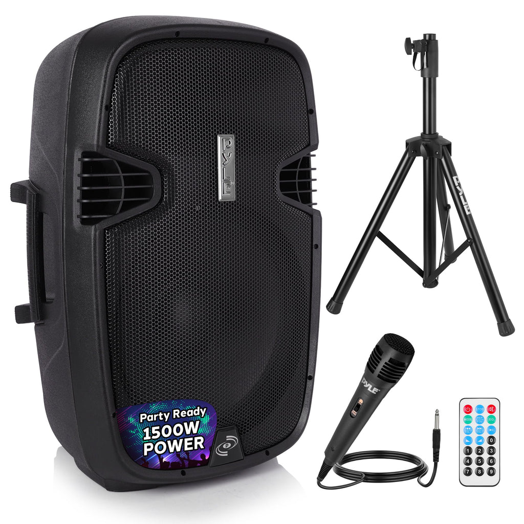 Black 1500W Portable PA Speaker System W6540