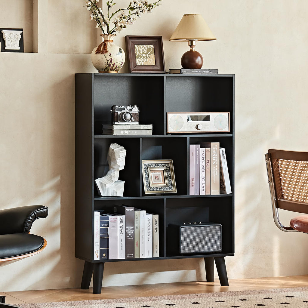 Black Cube Bookshelf with Legs Y81159