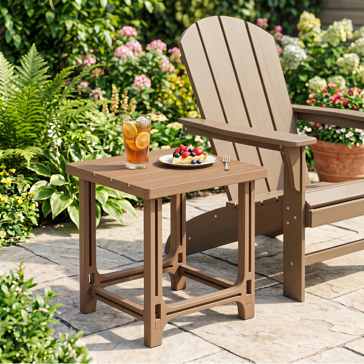 Brown Adirondack Side Table Set of 2 N458