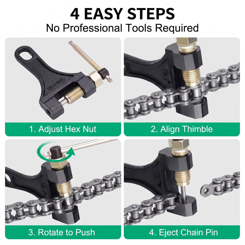 Motorcycle Chain Breaker 420-530 Roller Chain Tool Black U882914