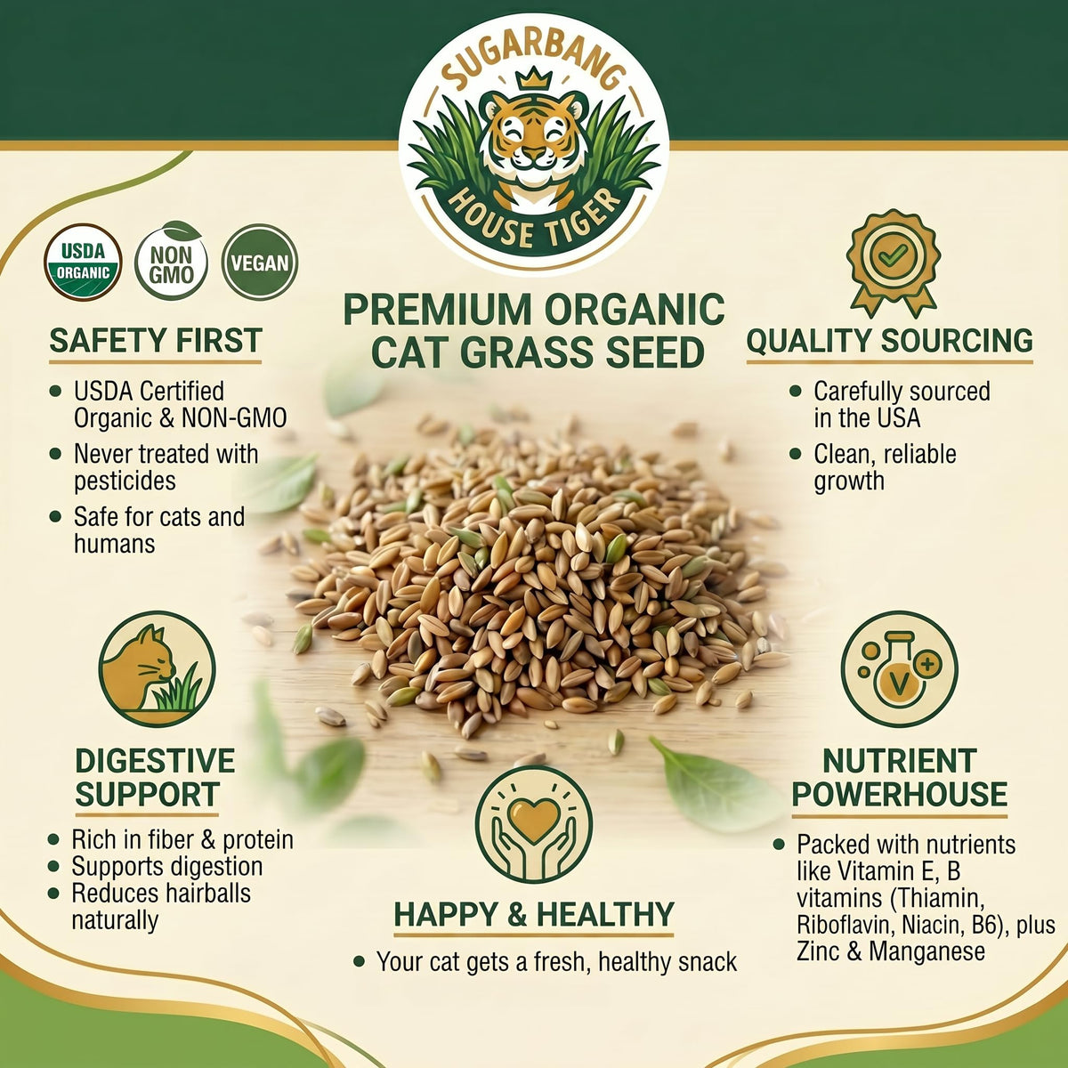 Cat Grass Gift Set with Self-Watering Pot & 3-Pack Refill H843122