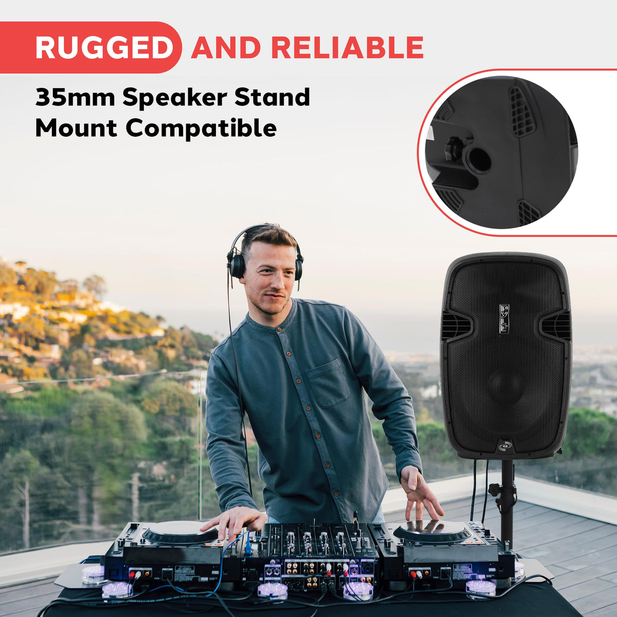 Black 1500W Portable PA Speaker System W6540