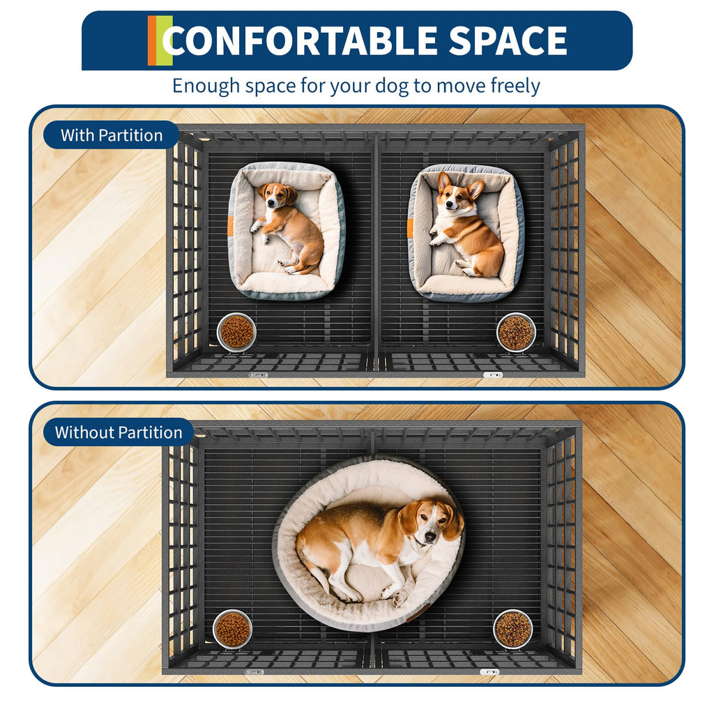 48 inch Heavy Duty Metal Dog Crate with 2 Door T8485