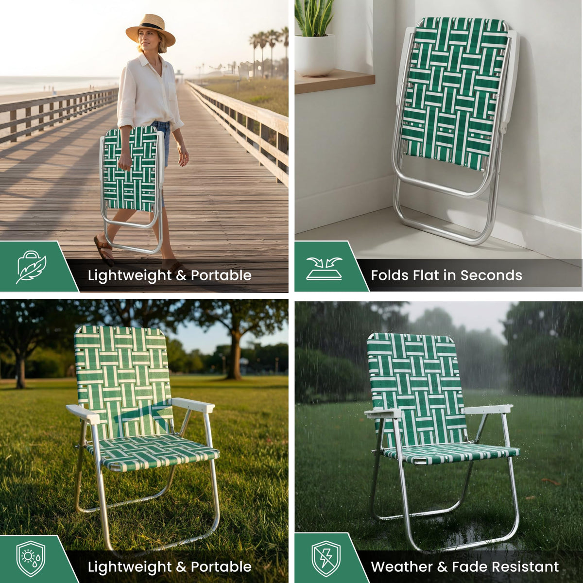 Folding Aluminum Outdoor Patio Lawn Chair H179833