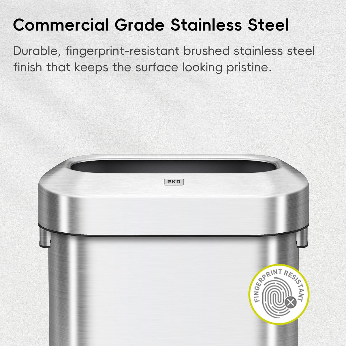 24 Gallon 90 Liter Open Top Stainless Steel Slim Trash Can M9106