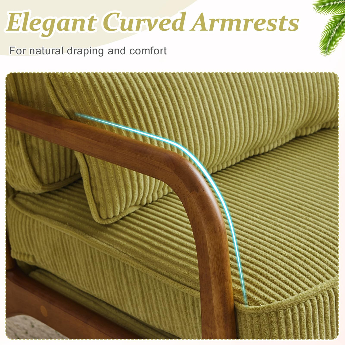 Green Corduroy Accent Chairs Set of 2 P122