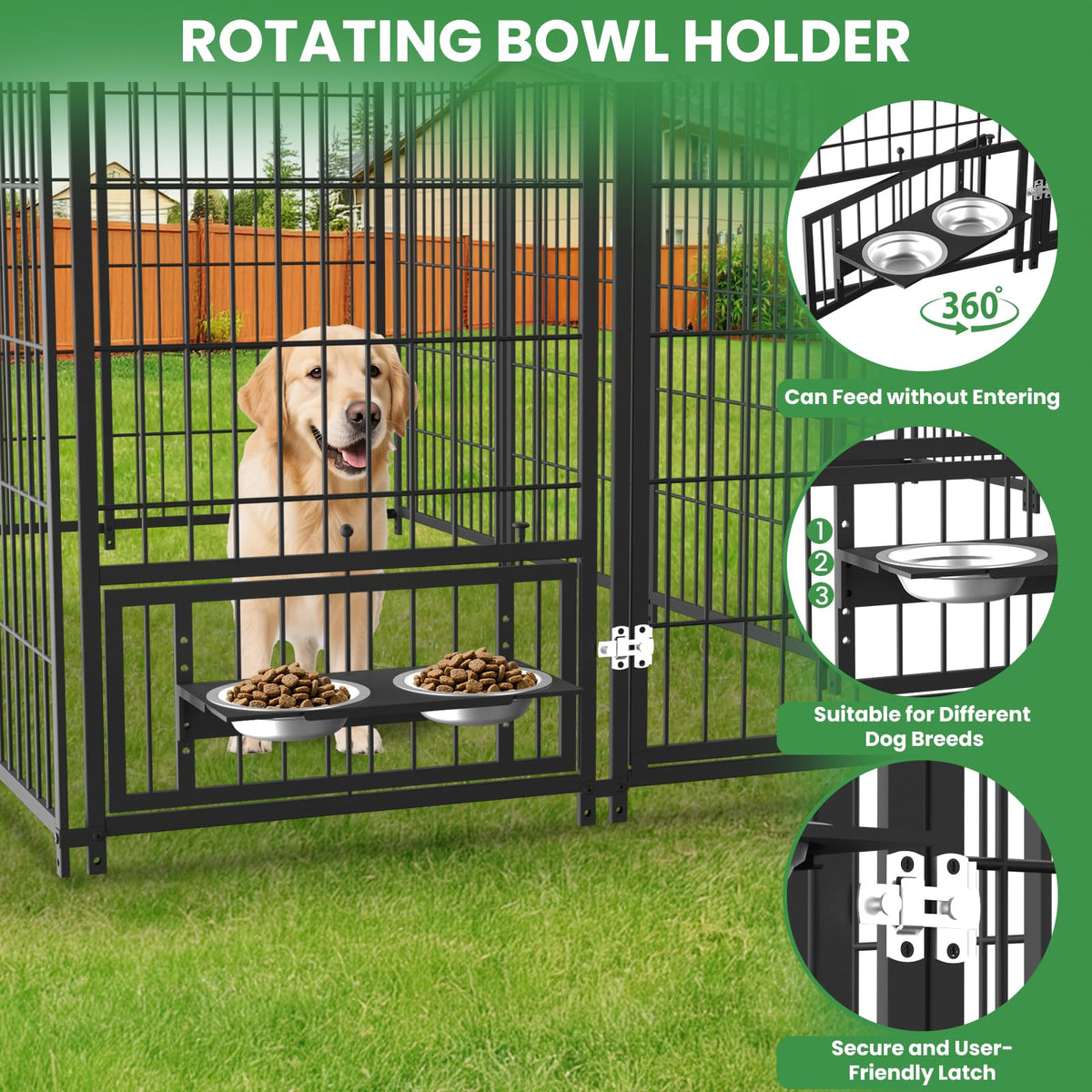 7.9 x 4.1 x 5.9 ft Outdoor Dog Kennel with Waterproof Roof K266