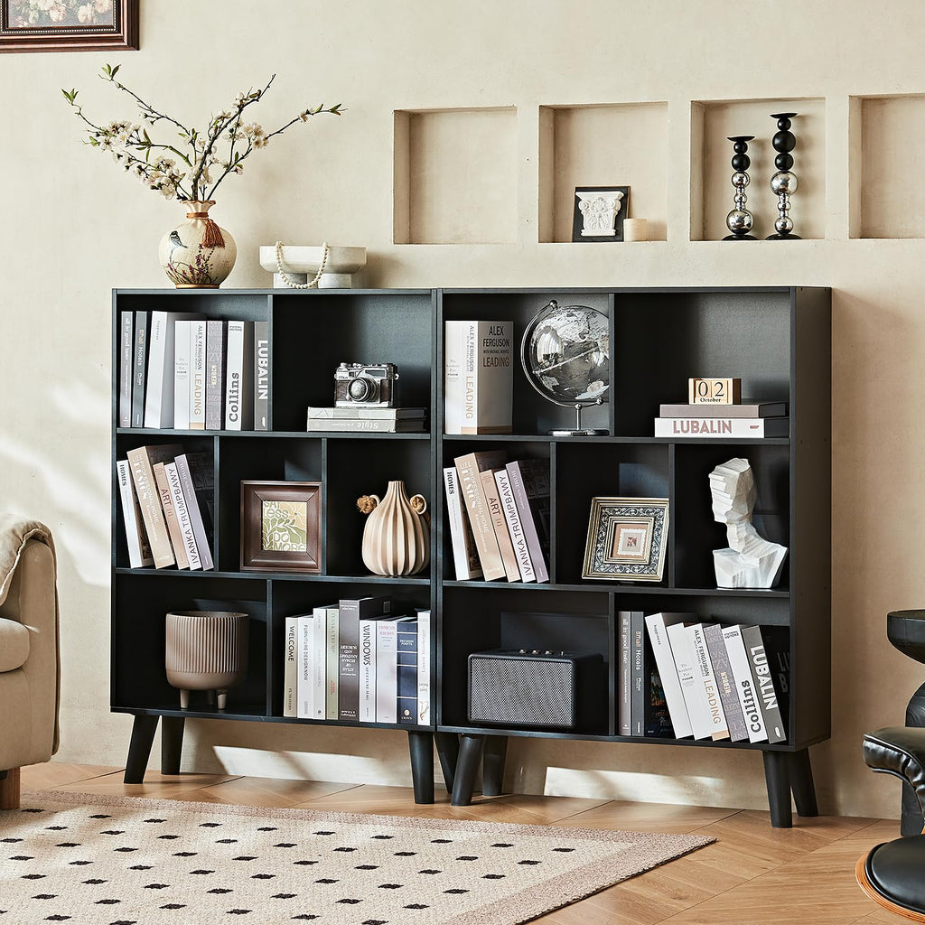 Black Cube Bookshelf with Legs Y81159