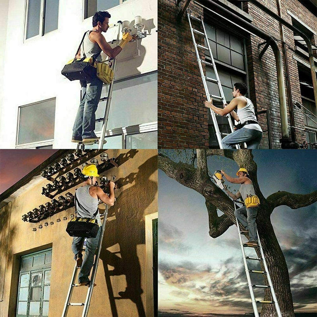 20.5FT Aluminum Telescoping Ladder with 2 Detachable Hooks N198639