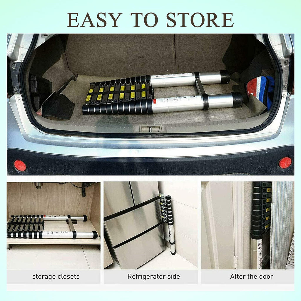 20.5FT Aluminum Telescoping Ladder with 2 Detachable Hooks N198639