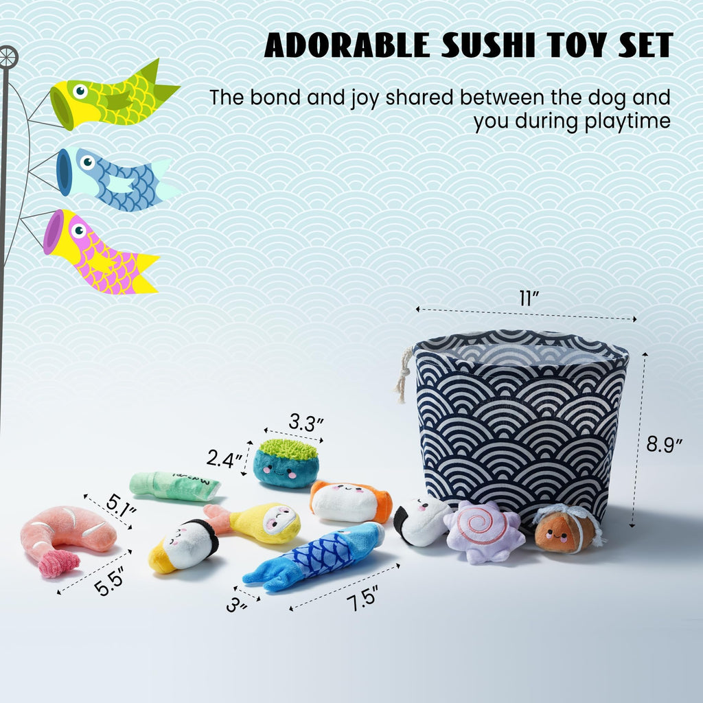 10 PC Squeaky Plush Dog Toys with Bag U880