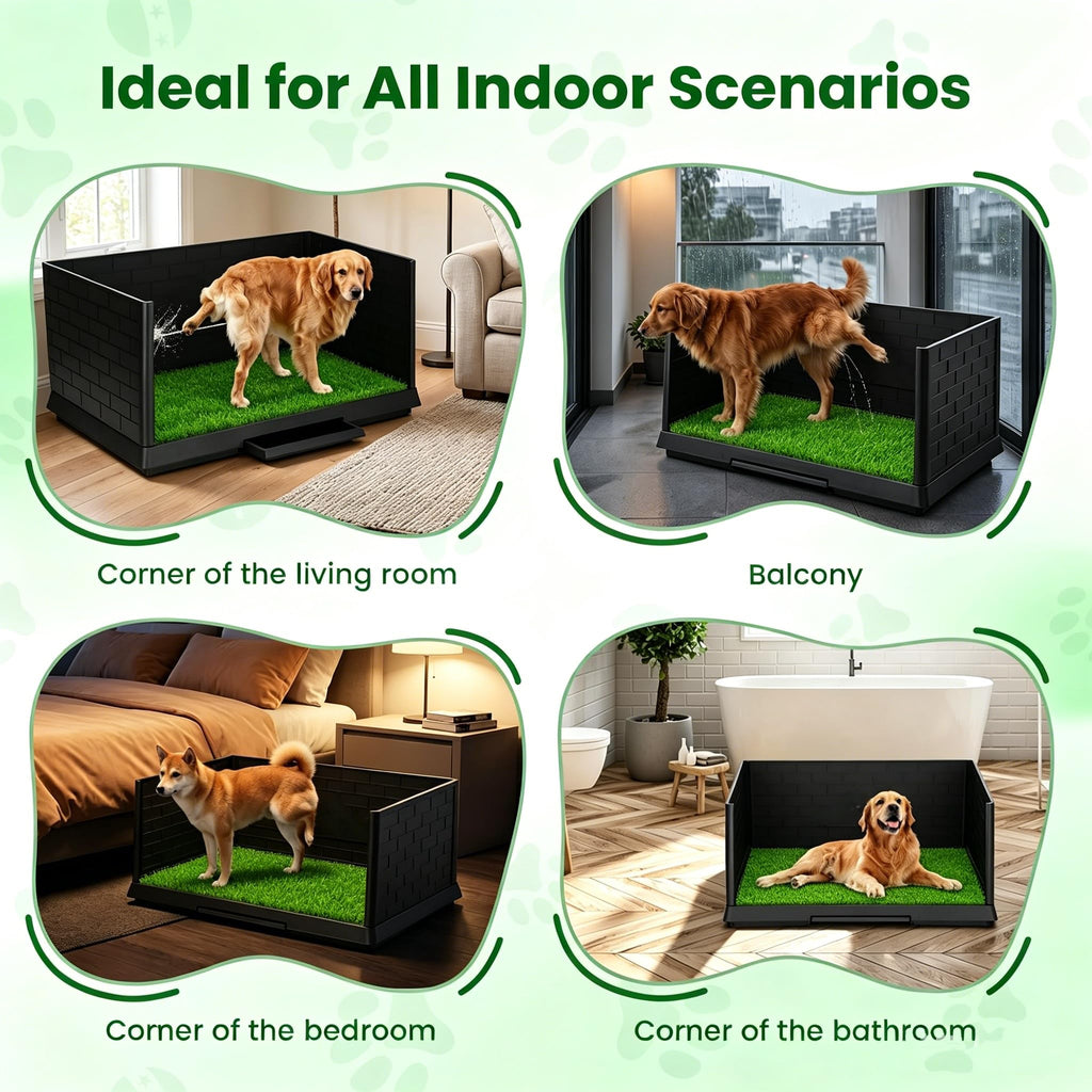 Dog Grass Pad with Tray 30"x19.7" Indoor Dog Potty with Drawer Y448
