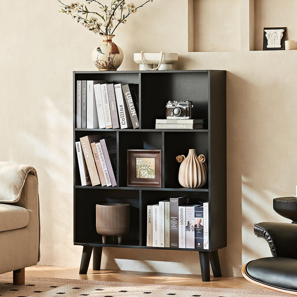 Black Cube Bookshelf with Legs Y81159