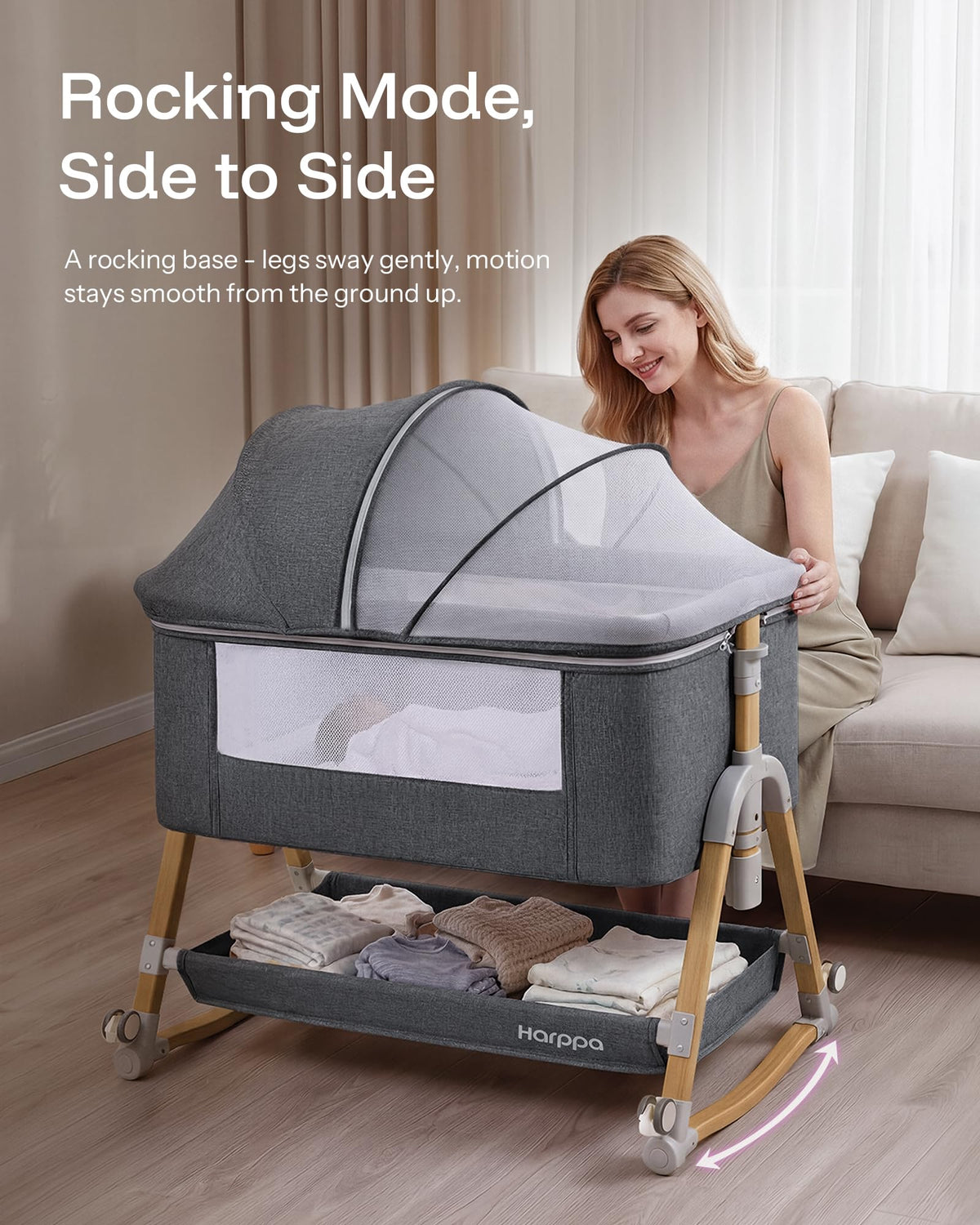 3 in 1 Baby Bassinet with Mattress L5853