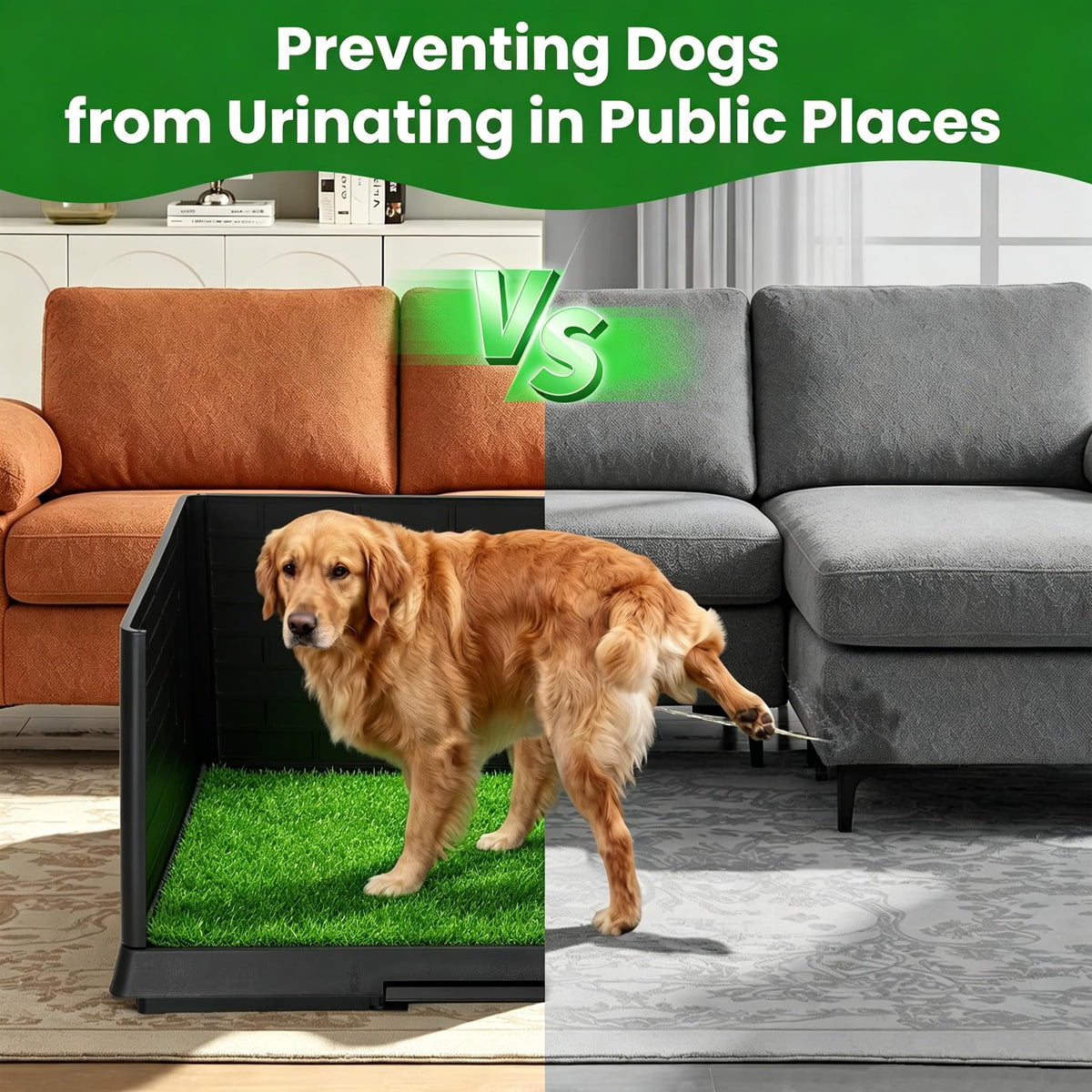 Dog Grass Pad with Tray 30"x19.7" Indoor Dog Potty with Drawer Y448