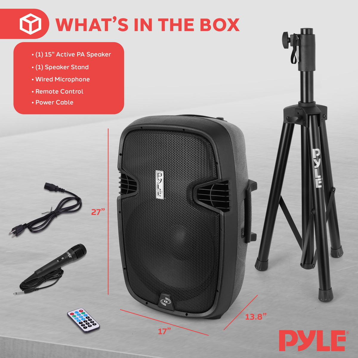 Black 1500W Portable PA Speaker System W6540