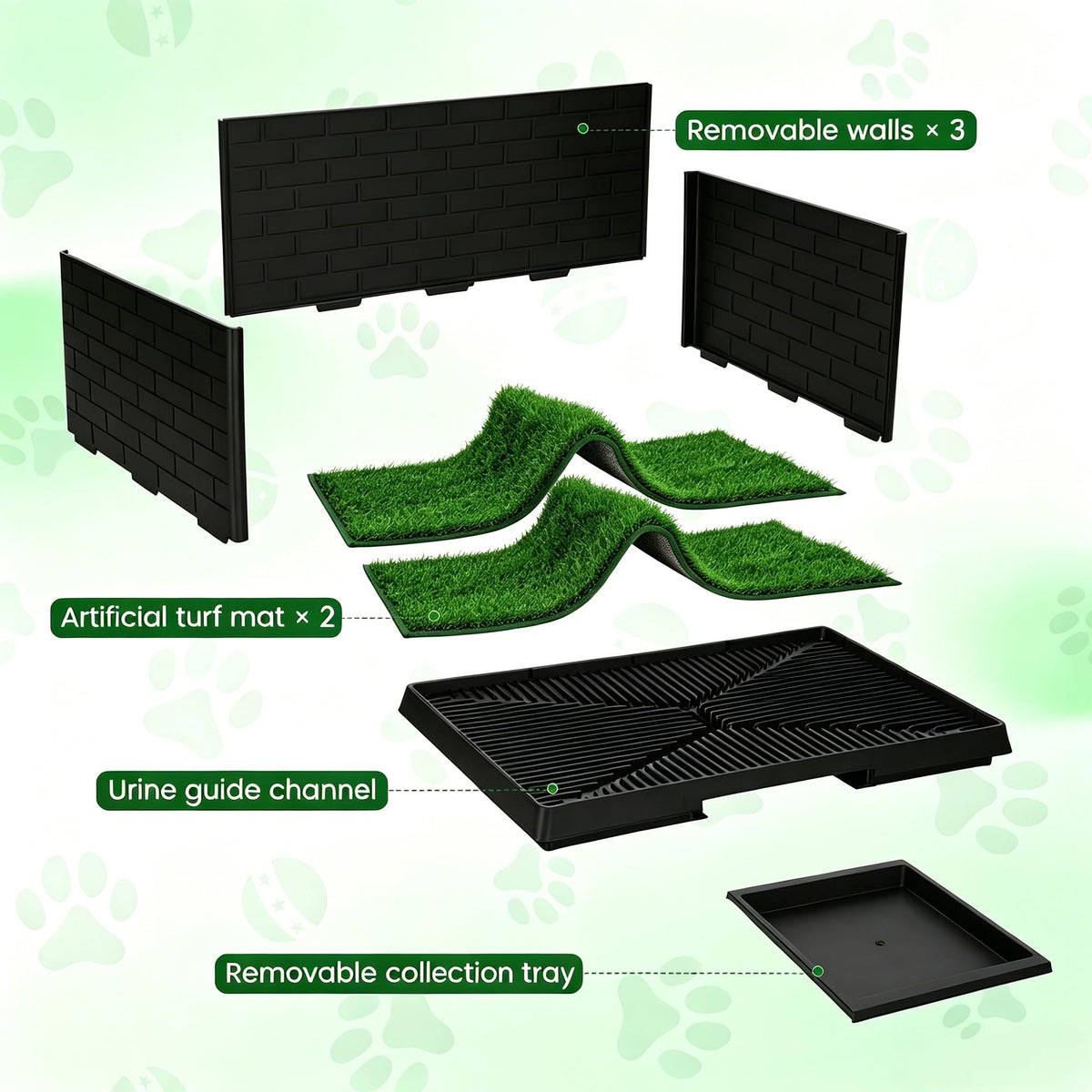 Dog Grass Pad with Tray 30"x19.7" Indoor Dog Potty with Drawer Y448