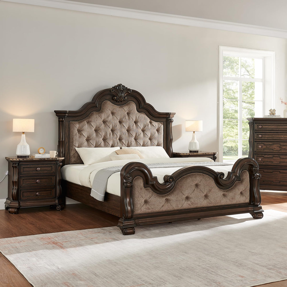 86" Eastern King Platform Wood Bed Frame J612884