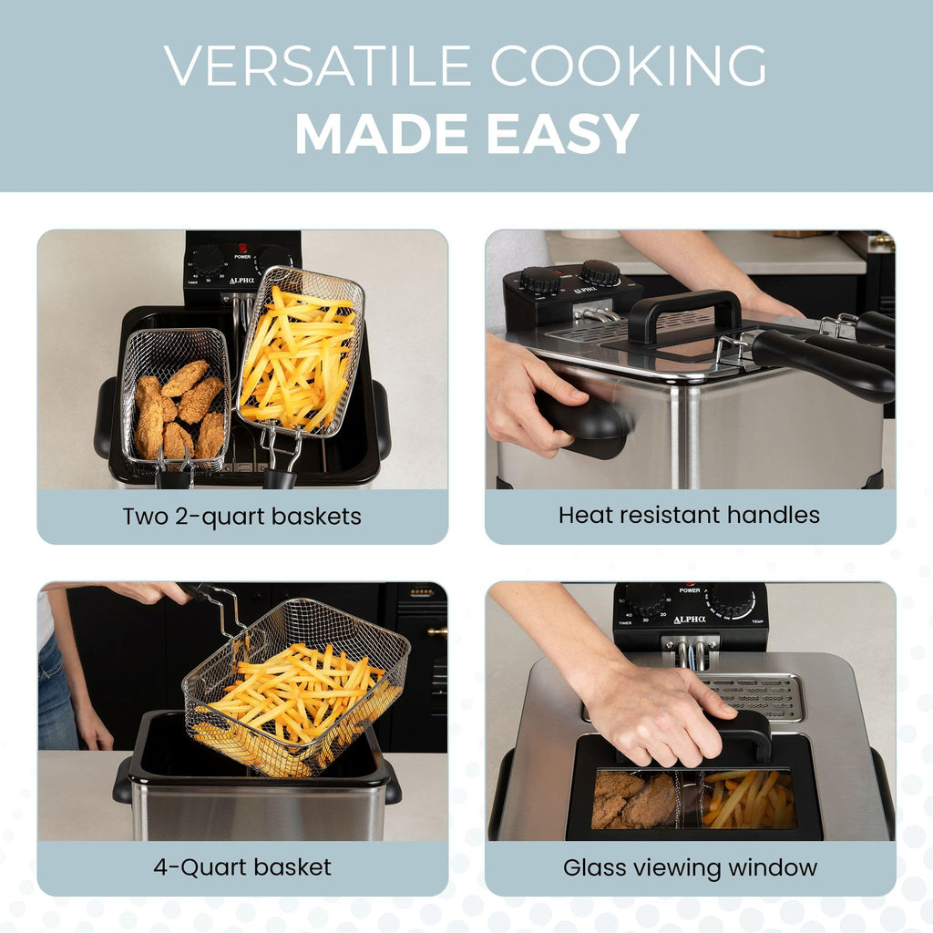 4.5L Stainless Steel Electric Deep Fryer with Basket U438774