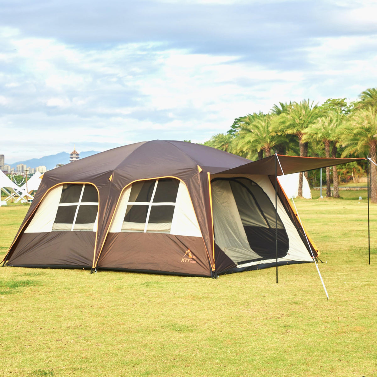 Extra Large 12-14 Person 2 Room Waterproof Double Layer Cabin Tent T341