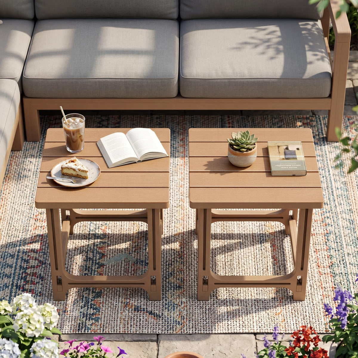 Brown Adirondack Side Table Set of 2 N458