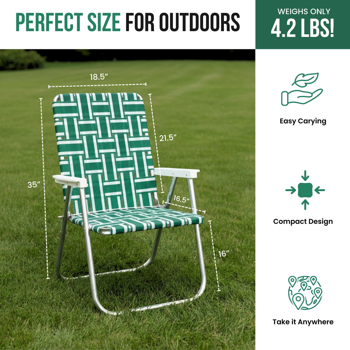 Folding Aluminum Outdoor Patio Lawn Chair H179833