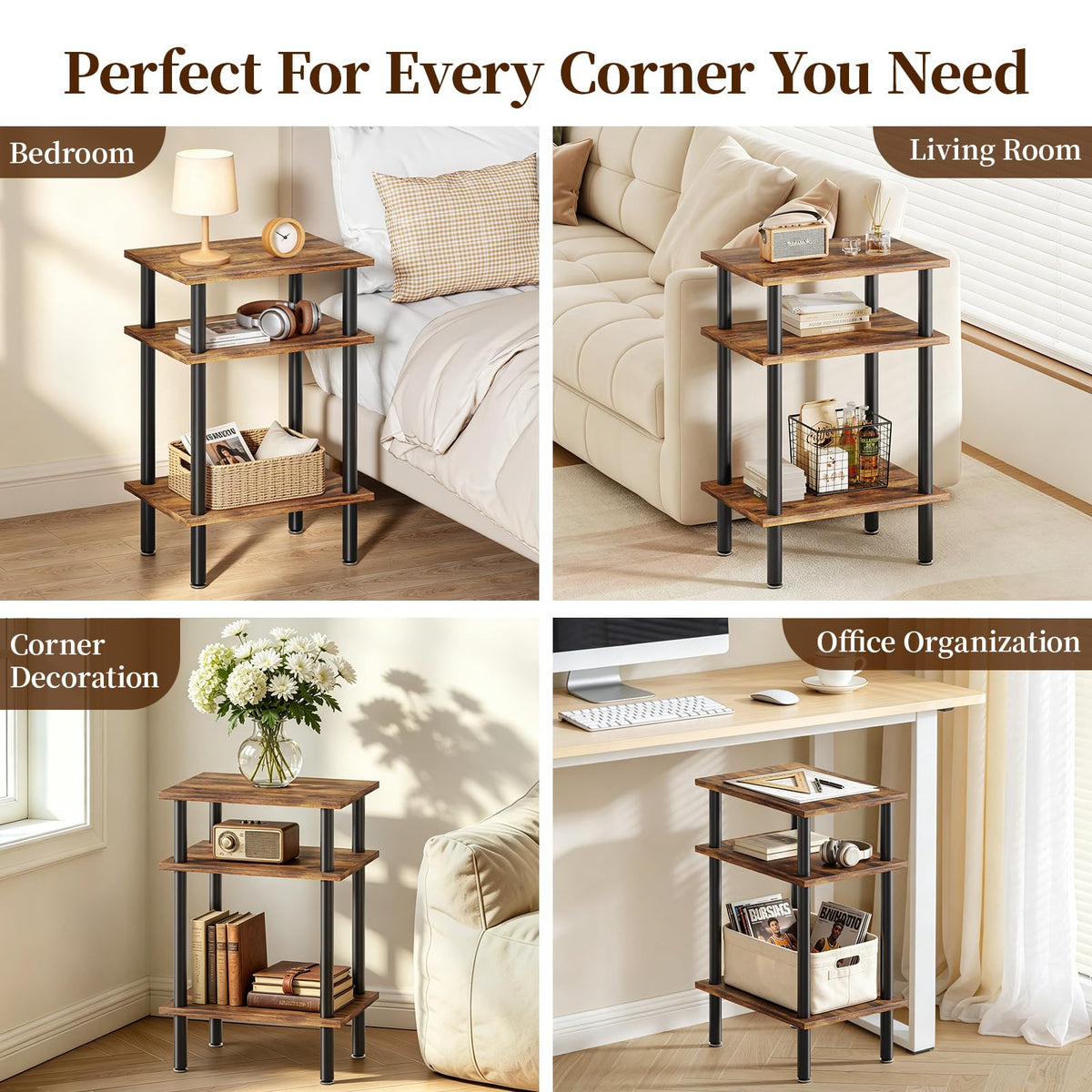 3-Tier Metal Side Table O4845