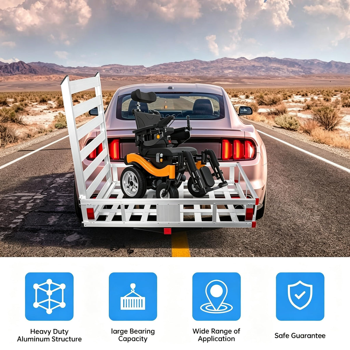 Wheelchair Scooter Carrier with Ramp, 500 lbs Capacity R254743