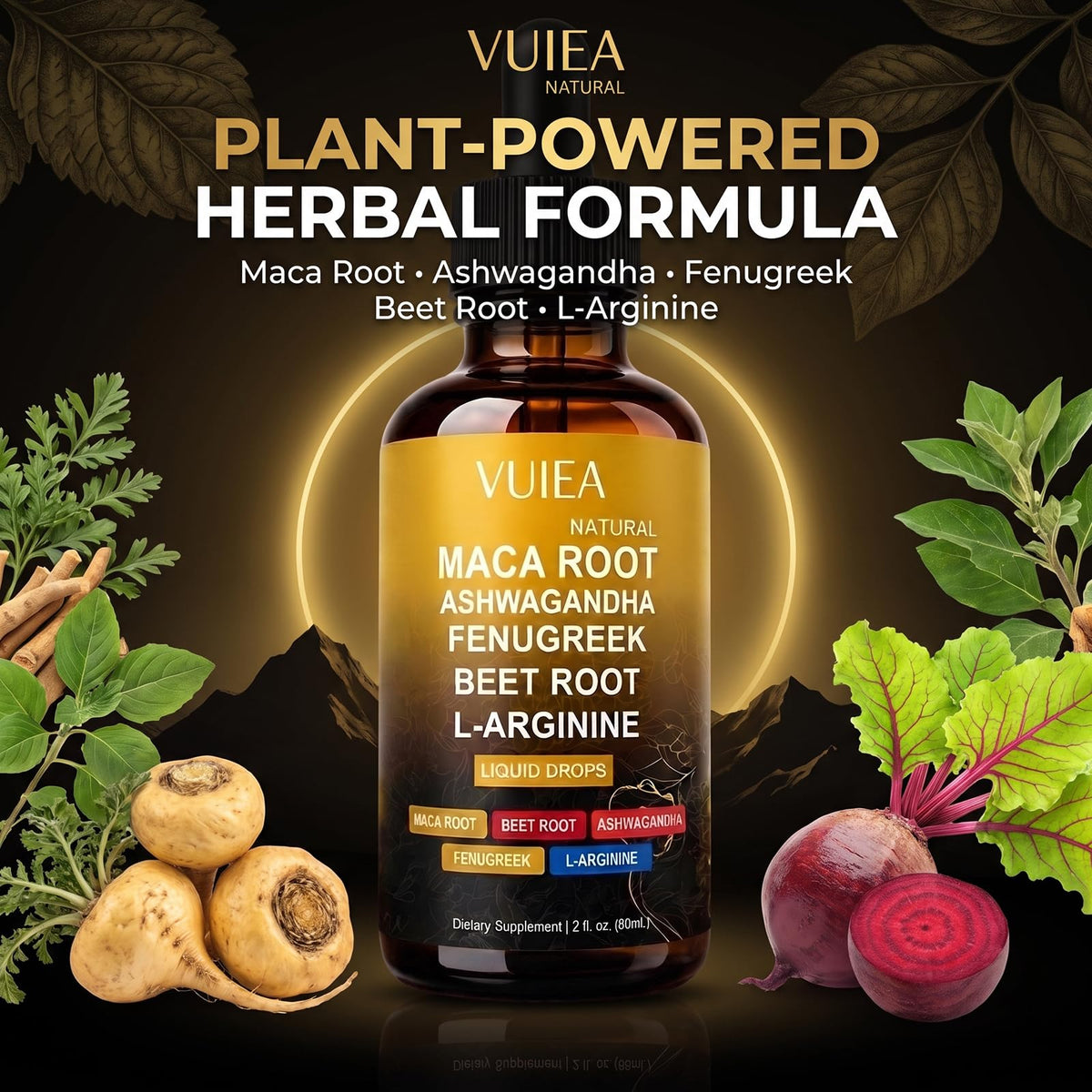 Liquid Maca Root Supplement with Ashwagandha, Fenugreek & Beet Root J7773
