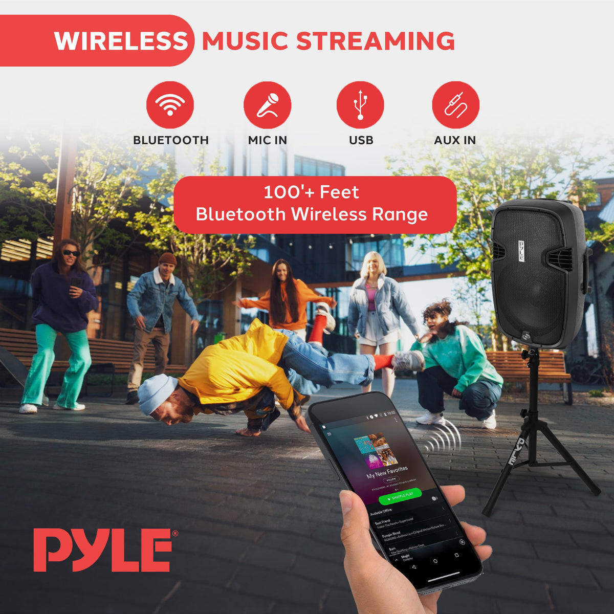 Black 1500W Portable PA Speaker System W6540