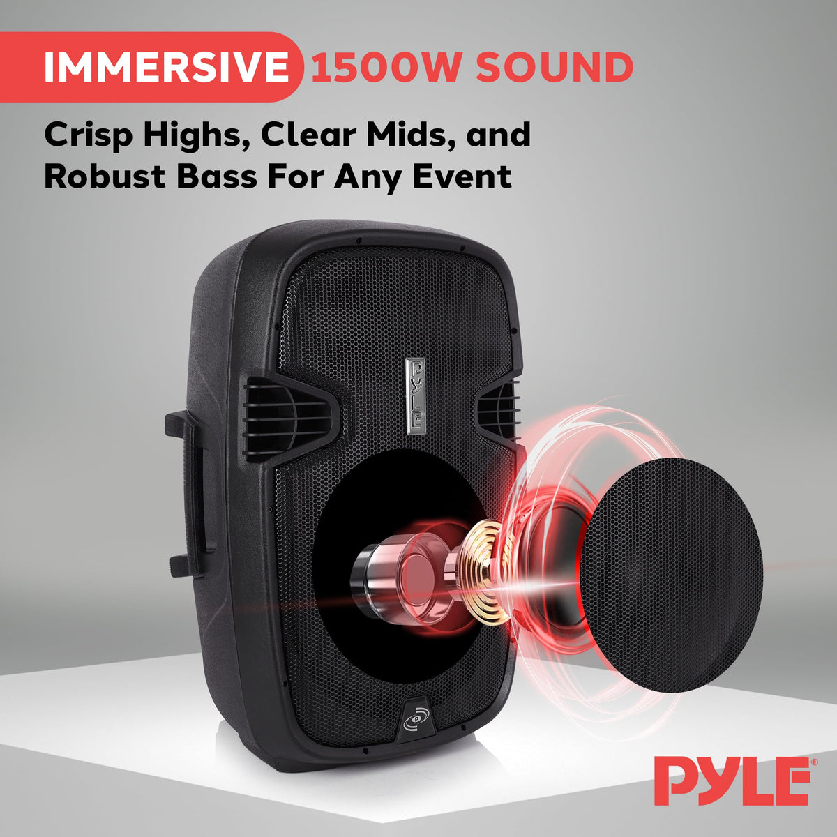 Black 1500W Portable PA Speaker System W6540