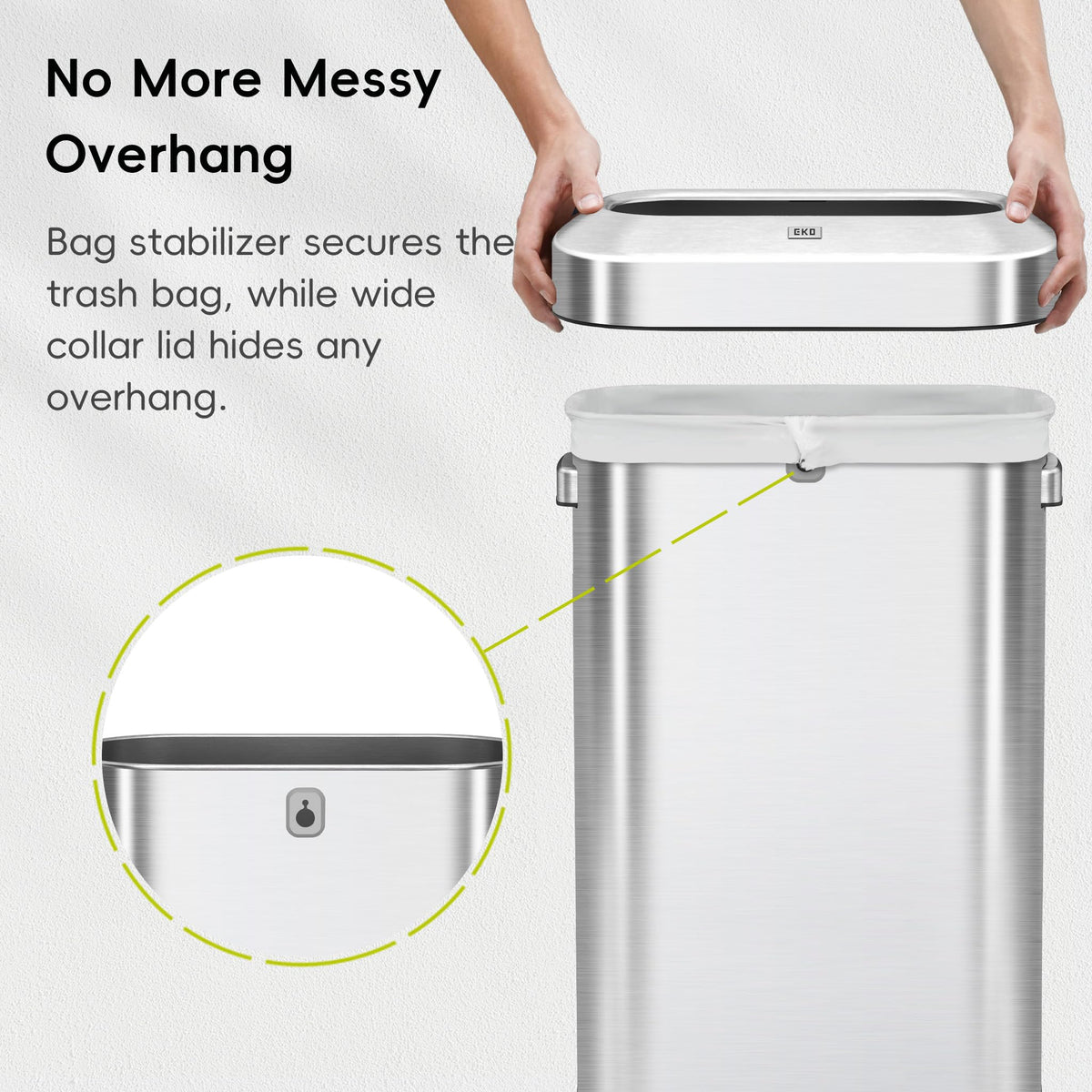 24 Gallon 90 Liter Open Top Stainless Steel Slim Trash Can M9106