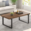 Walnut 44 Inch Wood and Metal Coffee Table Z494602