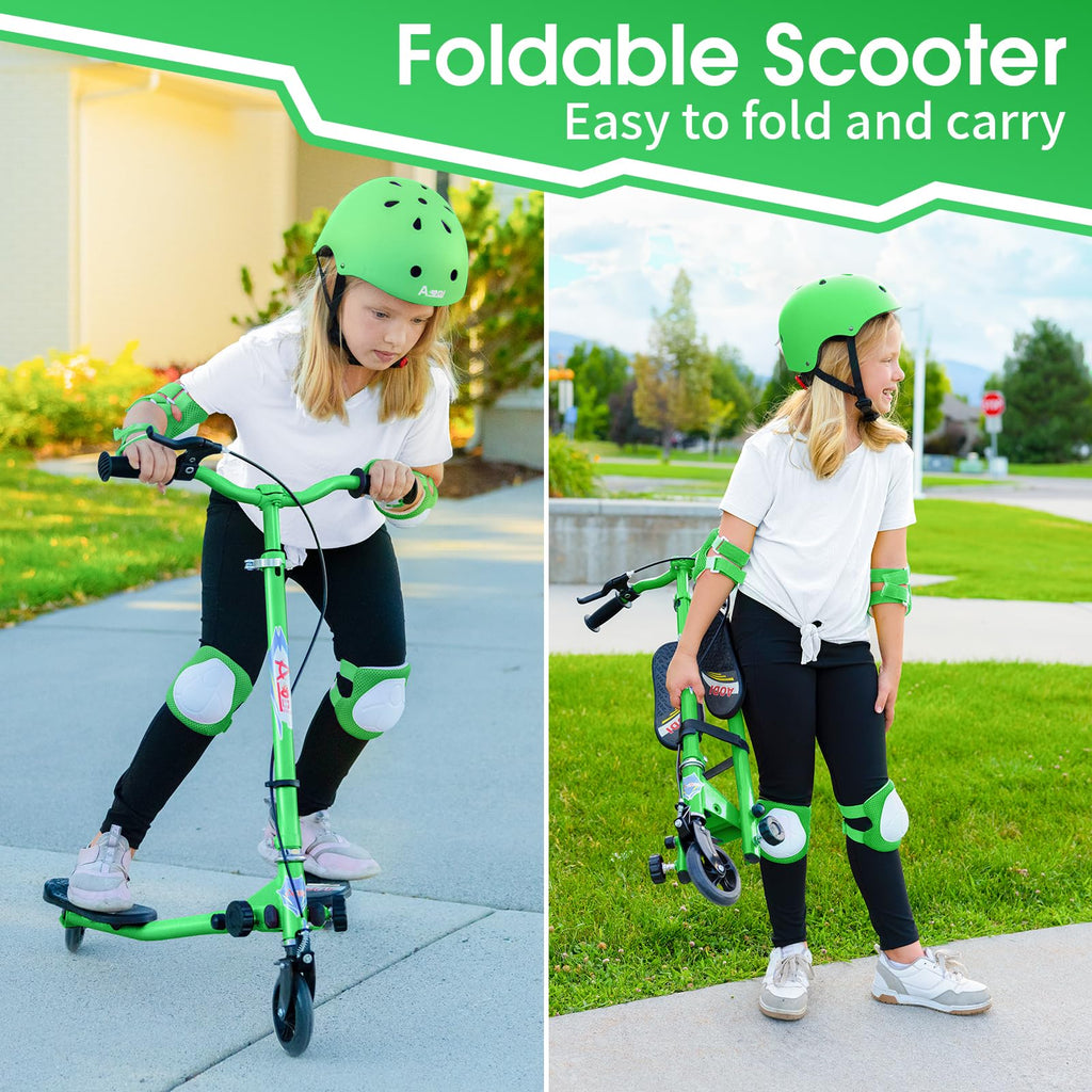 3 Wheels Foldable Swing Scooter with Adjustable Handlebar J714