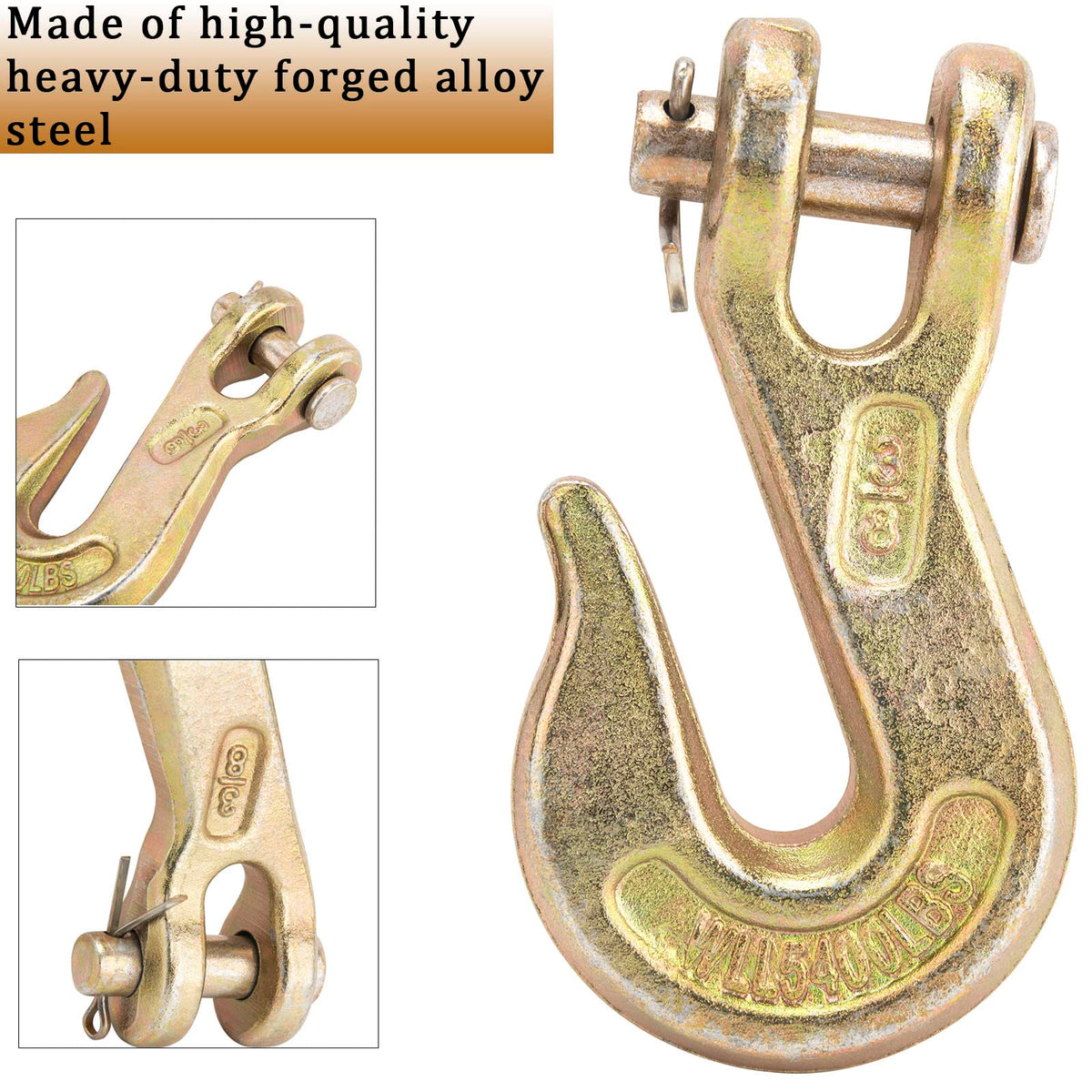 3/8" Grade 70 Clevis Grab Hook 10 Pack P641105