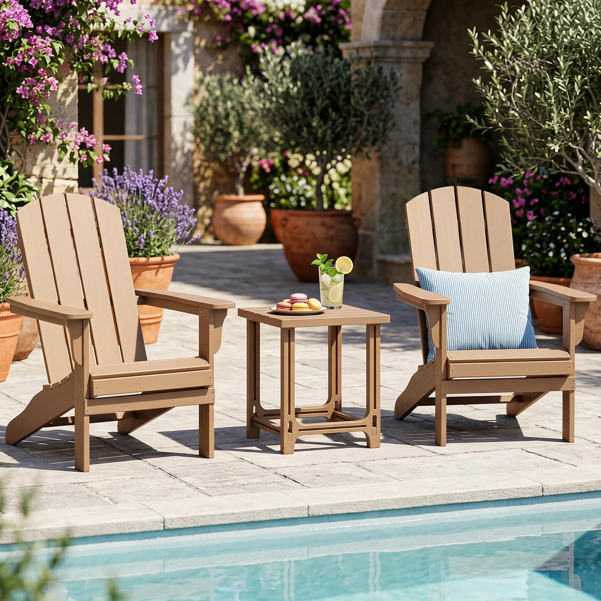 Brown Adirondack Side Table Set of 2 N458