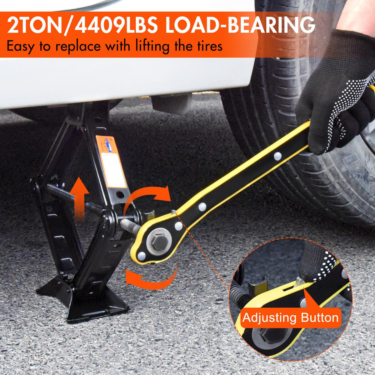 2 Ton Scissor Car Jack with Lug Wrench V20342