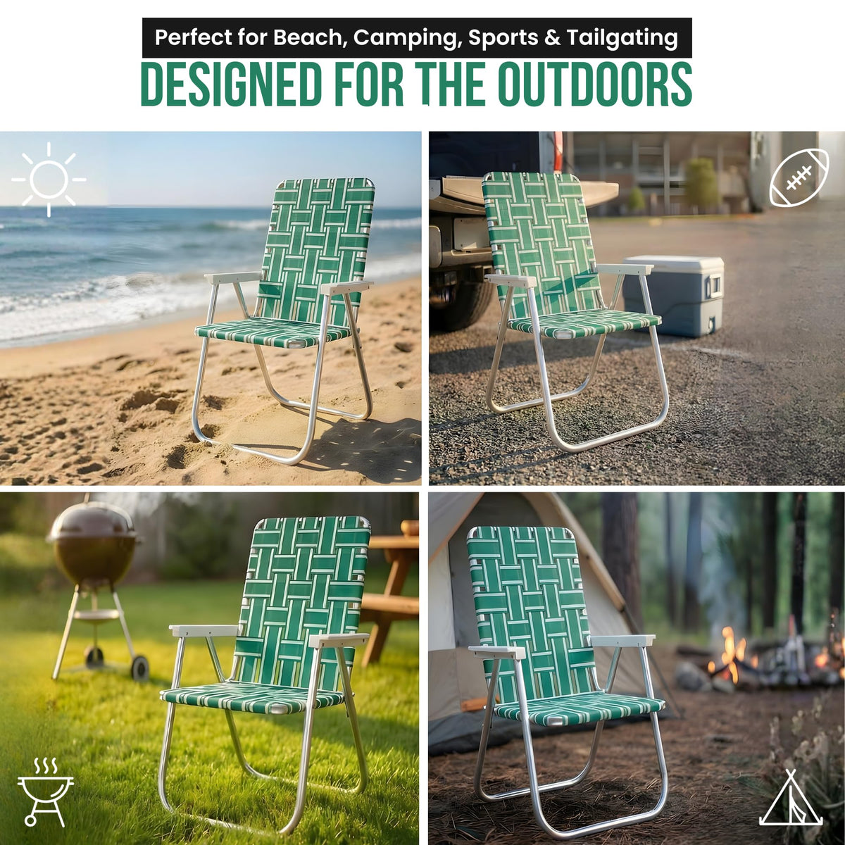 Folding Aluminum Outdoor Patio Lawn Chair H179833