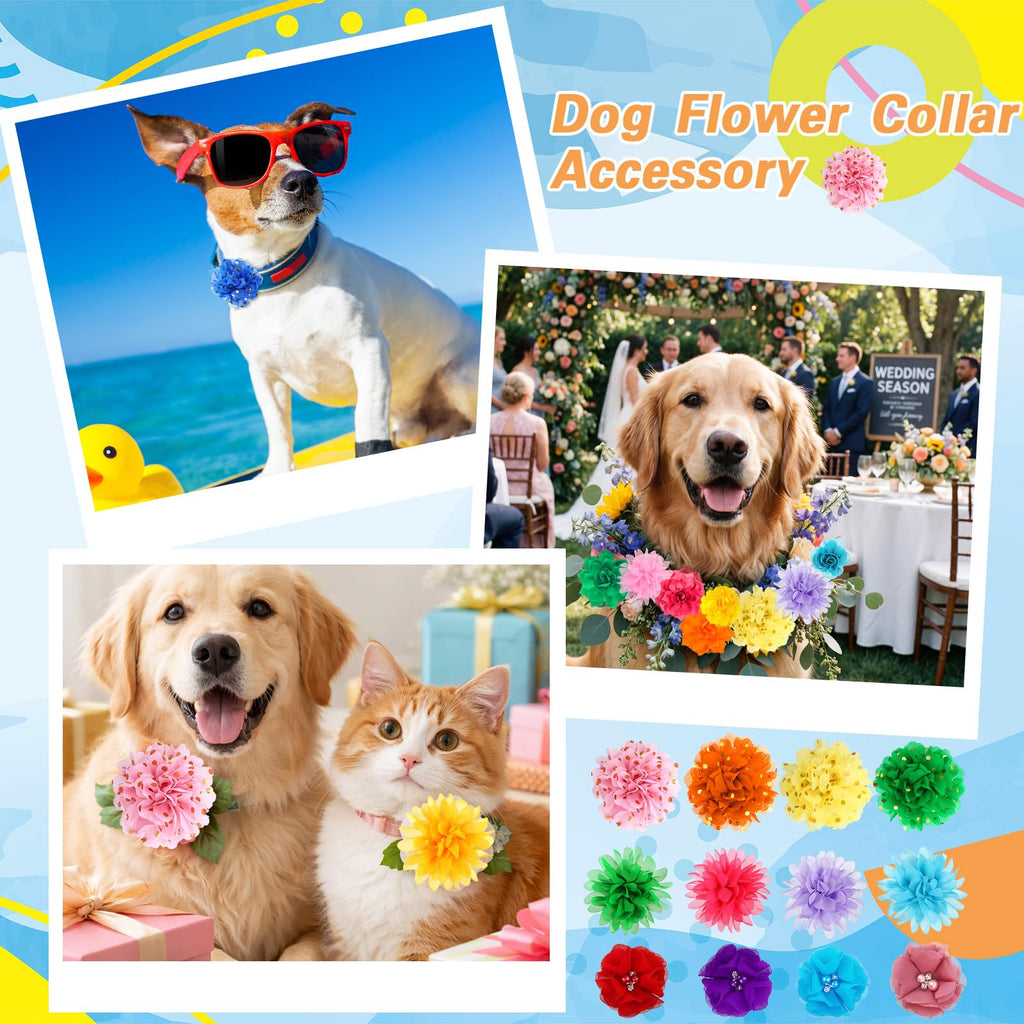 120 Pcs Multicolor Dog Collar Bows R184