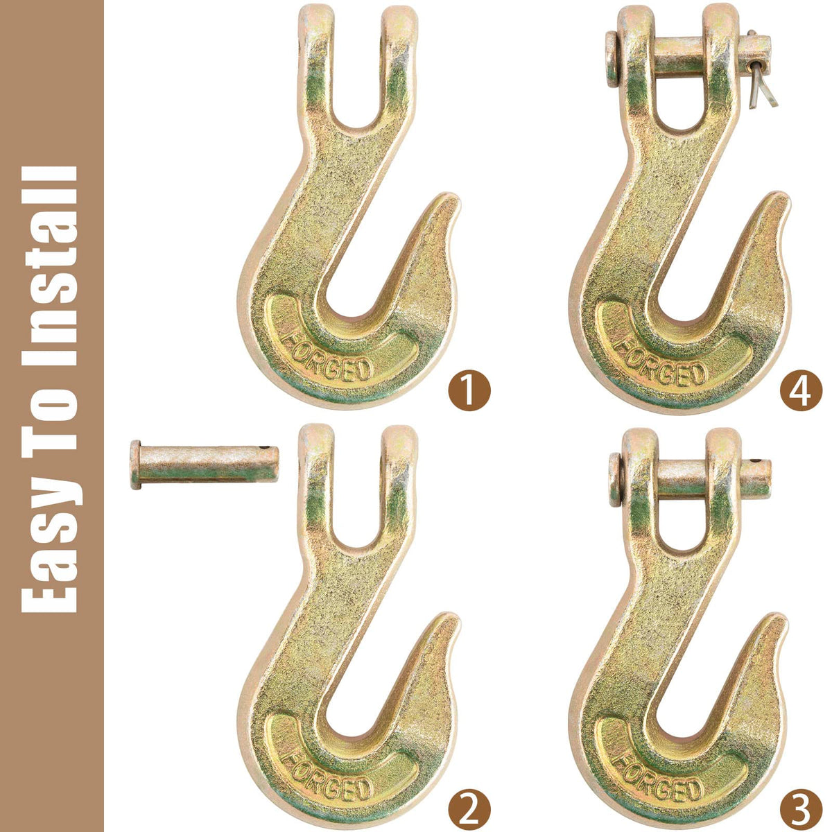 3/8" Grade 70 Clevis Grab Hook 10 Pack P641105