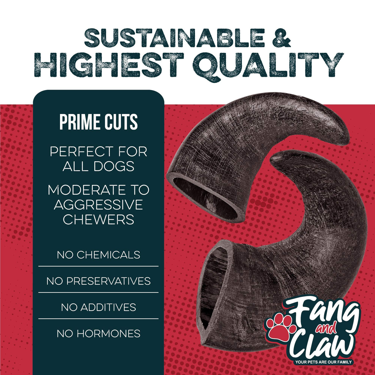 4 Pack Large 8-Inch Dog Horn Chews C767684