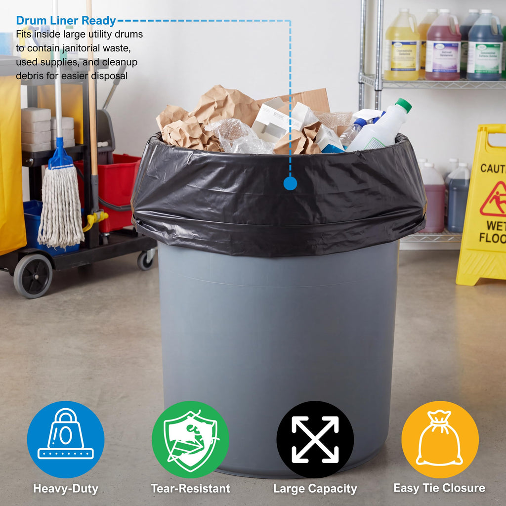 42 Gallon 3 Mil Black Trash Bags 20 Count V1130