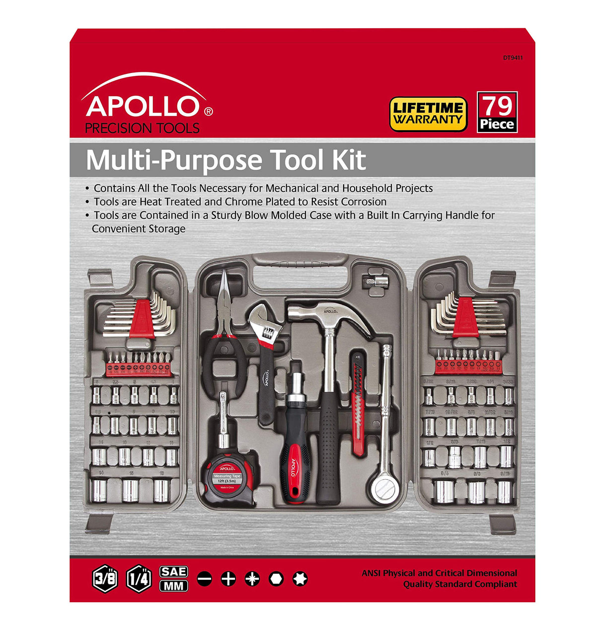 79 Piece SAE and Metric Tool Set D390