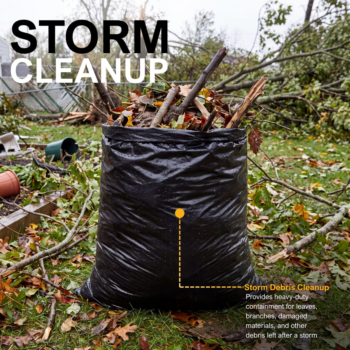 42 Gallon 3 Mil Black Trash Bags 20 Count V1130