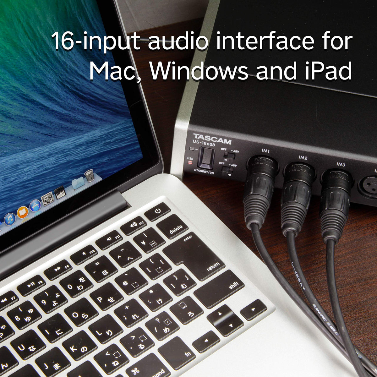 Rackmount USB Audio/MIDI Interface, 8 XLR/8 1/4" Inputs, 8 Outputs, Black D530675